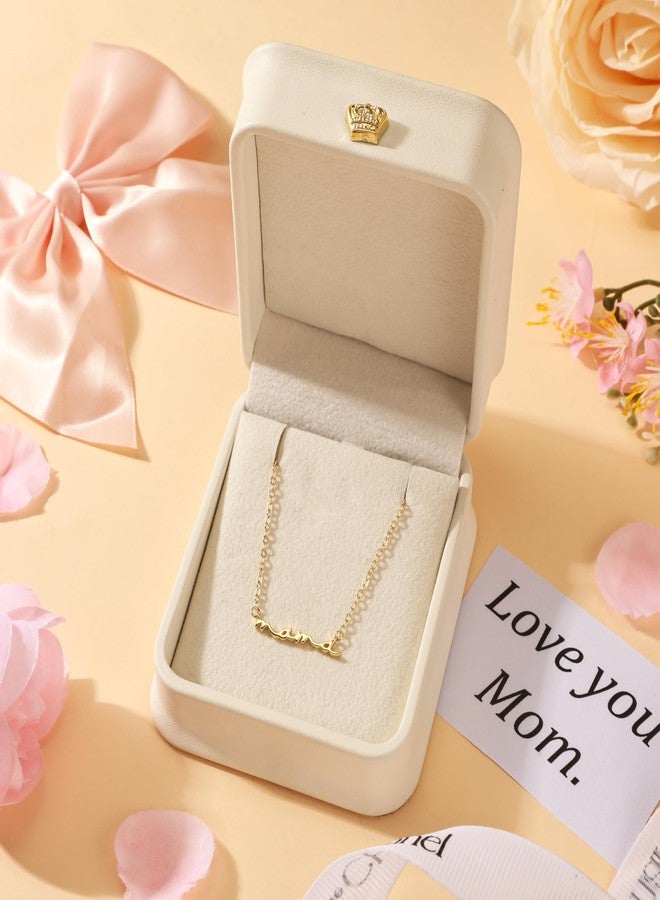 Moodear Dainty Small Mama Necklaces for Women - 18K Gold Plated Mom Chain Pendant Necklace for Mother's Day Gifts for New Mom Gifts - Image 4